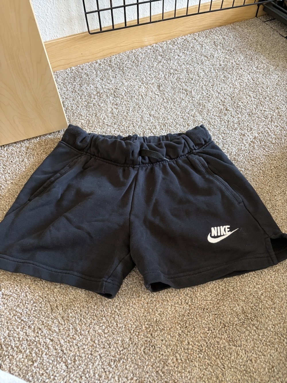 Nike Black Women's Athletic Shorts with White Logo